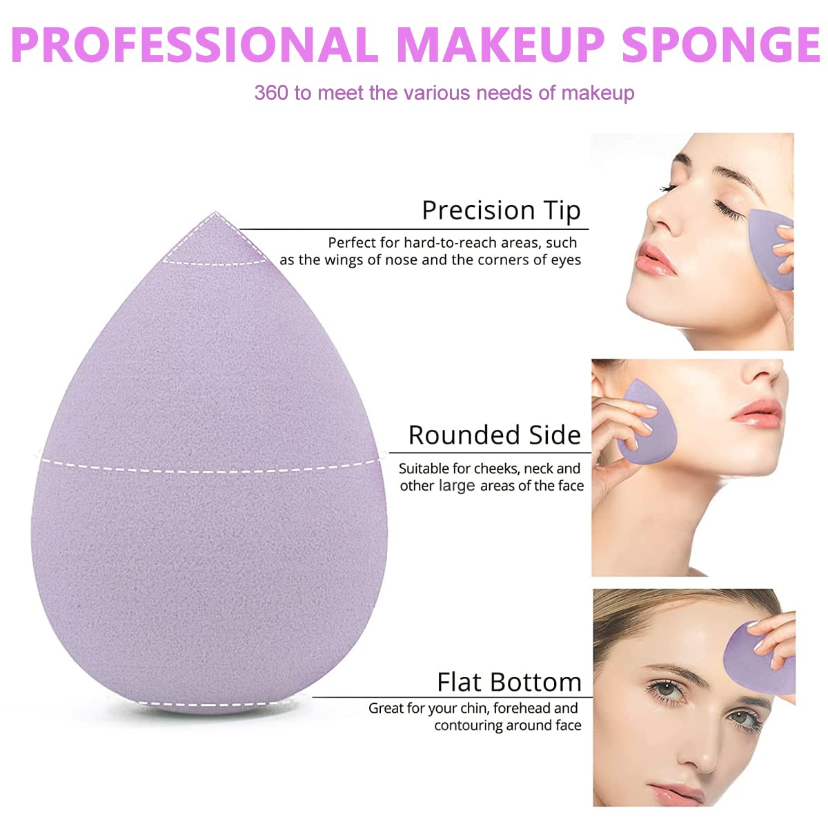 MAYCREATE 2PCS Makeup Sponge Holder Set Beauty Blender Sponge & Organizer Case Kit for Women Girls, Travel Container Stand with Dustproof Lid, Washable Reusable (Pink+Purple) MAYCREATE 2PCS Makeup Sponge Holder Set Beauty Blender Sponge & Organizer Case Kit for Women Girls, Travel Container Stand with Dustproof Lid, Washable Reusable (Pink+Purple)